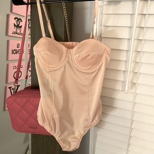 Charolette Russe Baby Pink Bodysuit. Size Small
